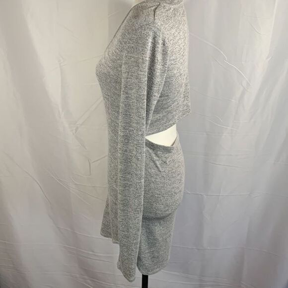 Wilfred Free Heather Grey Open Back Long-Sleeve Mini Dress - Picture 4 of 8